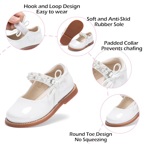 Image of PHIRAMIN Toddler Girl Mary Jane Student Oxford Shoes-Little Girl School Uniform Shoes for Wedding Party