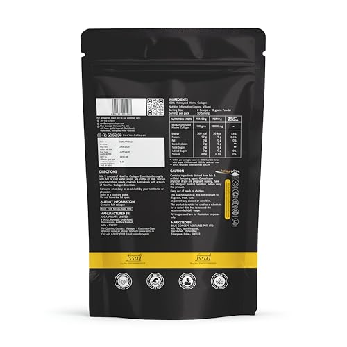 Image of NewYou 100% Hydrolyzed Marine Collagen Peptides Supplement | 5000mg per Serving | Supports Skin, Hair, Nail, Joint & Bone Health | Unflavoured Powder | 500g