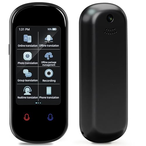 Ai Language Translator Device with Offline Voice and Photo Translation, Supports 139 Languages, No WiFi Needed, High Accuracy Instant Real Time Translator with ChatGPT for Travel Business