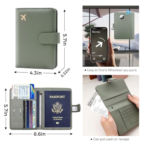Image of Melsbrinna Premium Leather Passport Holder Covers Case, Waterproof Rfid Blocking Travel Wallet Passport Holder with Pen Holder, Cute Passport Book for Women /Men