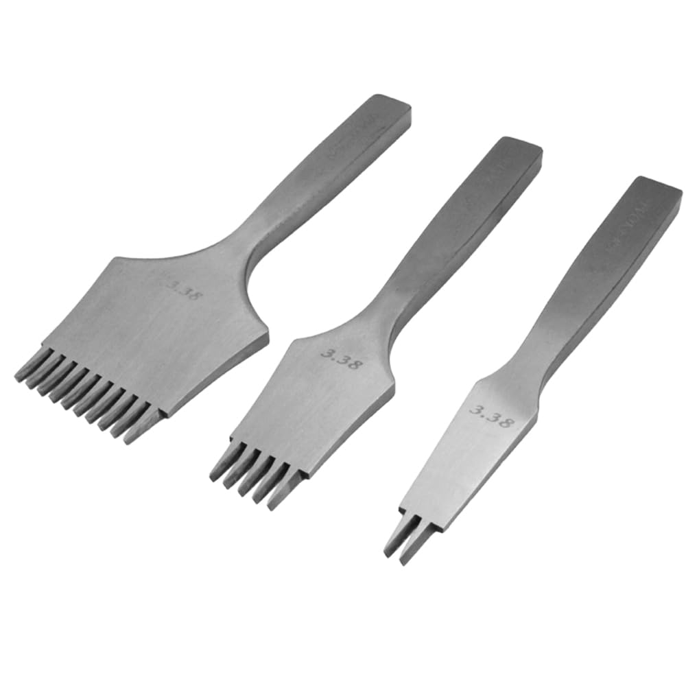 Professional Leather Craft French Angled Chisel Leather Craft Tools Hole Punches Lacing Stitching Perforate(2.7/3.0/3.38/3.85mm) (French Chisel 3.0mm)