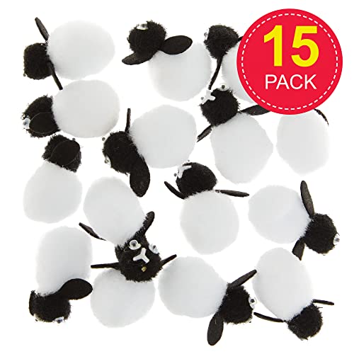 Baker Ross FX478 Mini Easter Lambs - Pack of 15, 3D Easter Embellishments for Kids Crafts, Pastel, 3 cm - Image 2
