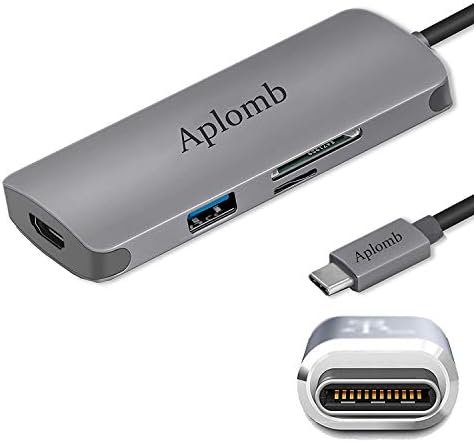 USB C Hub HDMI 4K,7-in-1 Type-C Hub,with Power Pass Through,4K HDMI Output,TF SD Card reader,3 USB 3.0 Ports，Aplomb type c Splitter Adapter ,compatible with Mac Macbook Pro 2016/2017/2018