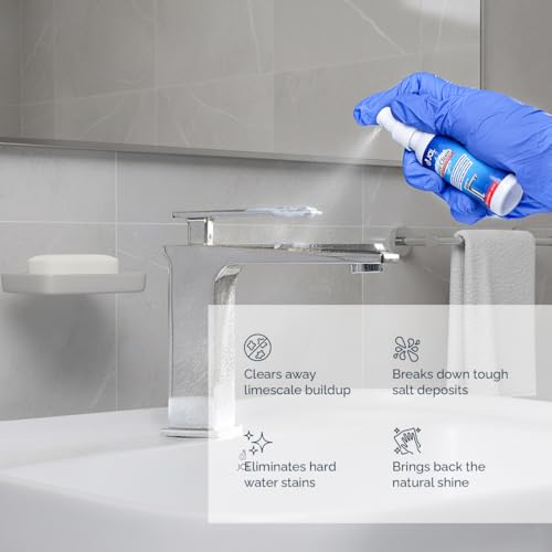 Image of JAL Luxe Clean Descaler For Bathfittings, Bathwares, Sanitarywares & Kitchen Sinks | Hardwater scale remover | Restores Shine | Removes Stains Within Seconds | Decaler Spray (50 ML)