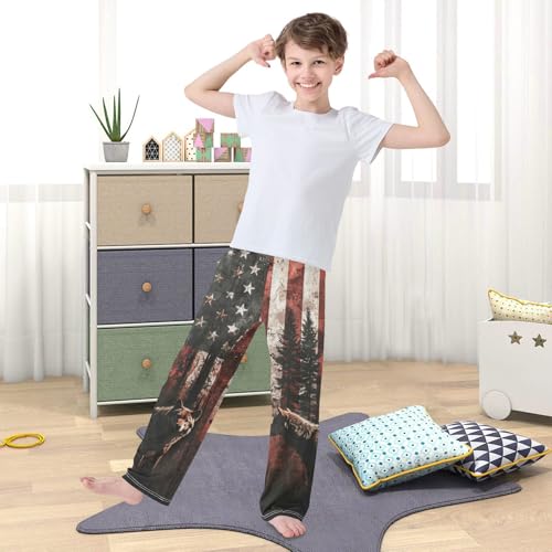 Pajama Pants American Flag Wolf Stripes Long Sleep Pants Lounge Bottoms3