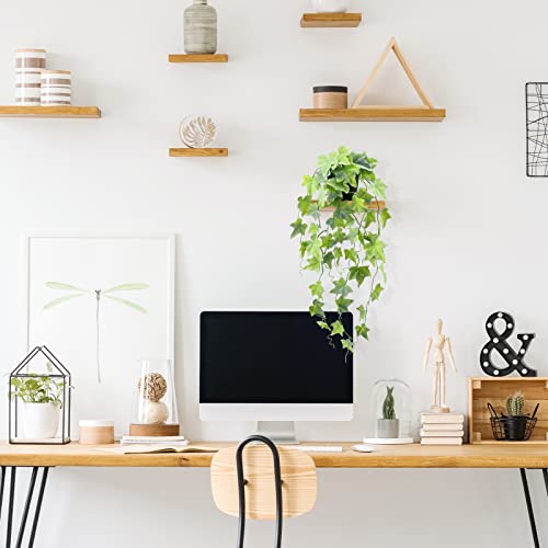Cewor 1 Pack Artificial Hanging Plants Fake Potted Plants Faux Hanging Ivy Vines For Indoor Outdoor Office Shelves Room Decor (Gray Green) #TOP6