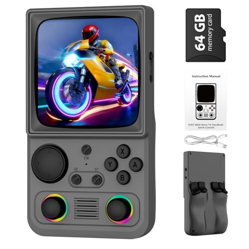 Image of R36TMAX Retro Gaming Console Handheld - 4.0 inch IPS Screen, 23+ Emulators, 64GB Preloaded Game Console, 5G WiFi Online Play, RGB Joystick, 4000mAh Portable Retro Game Console -Classic Grey