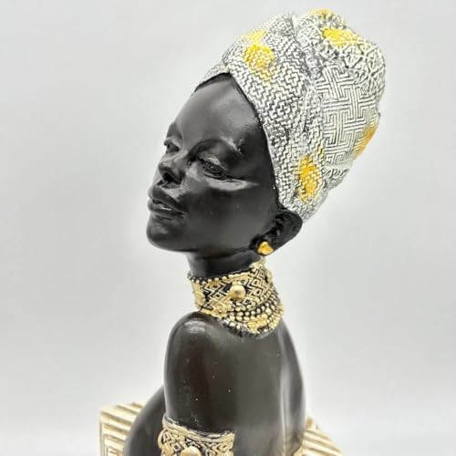 Figura Decorativa Africana Estatua Busto Tradicional 13 Pulgadas miniatura 4