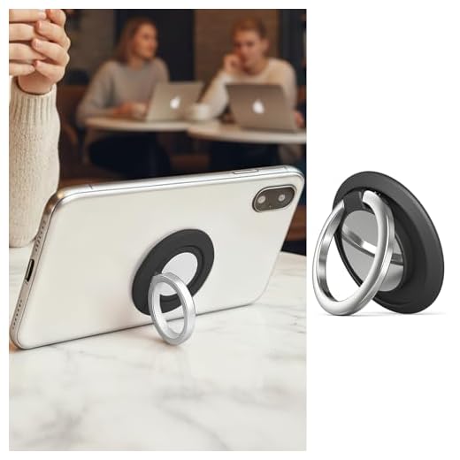 Phone Ring Holder Finger Grip 360 Rotation Metal Kickstand Universal Cell Phone Stand(Black)