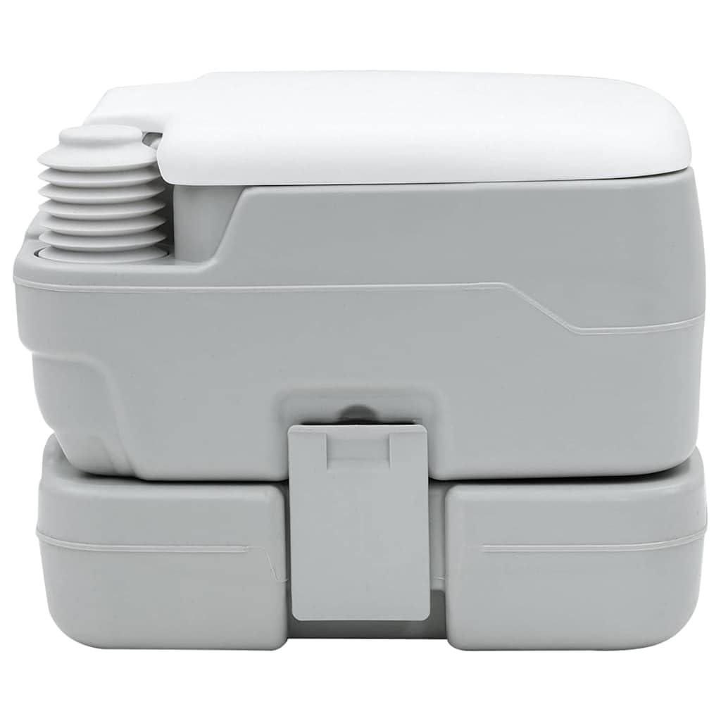 WC da campeggio, grigio e bianco, 41,5 x 36,5 x in polietilene, portatile, portatile, per esterni, da campeggio, igienico, inodore, pieghevole, per escursionismo, tenda e camper