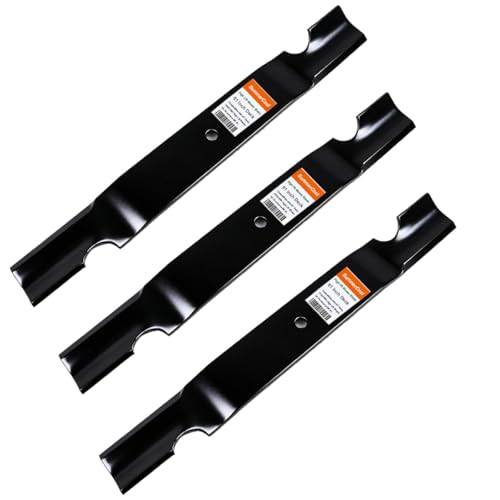 SummerCool 320245 Heavy Duty Blades Replace for Grasshopper 61 Deck Mower Parts 320242 320243 High-Lift Notch Lawn Mower Blades(3 Pack) Black