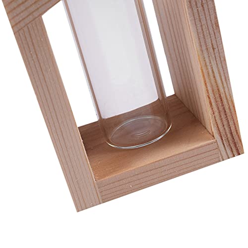 Support en bois pots de fleurs tube cristal hydroponique - 4