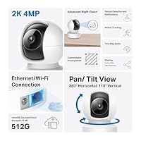 Tapo C222 360° WLAN Überwachungskamera, Ethernet/WLAN, 2K 4MP, Bewegungsverfolgung, Nachtsicht, Zwei-Wege-Audio, kompatibel mit Alexa und Google Assistant, bis zu 512GB Lokale Speicherung – Ansicht 2