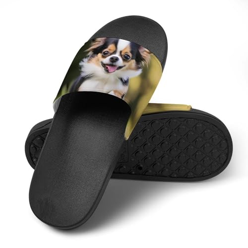 Chihuahua Dog Running Non Slip Slides Sandals for Women Men Quick Drying Shower Shoes for Bathroom Pool Beach4