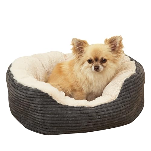 Rosewood Cuccia Ovale per Cani in Corda/Peluche, Colore Grigio, Taglia S