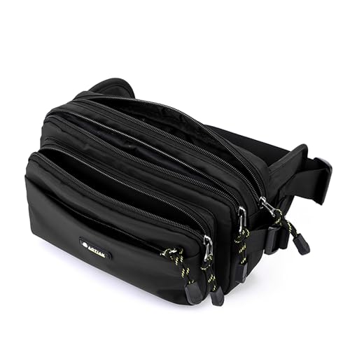 Bauchtasche wasserdichte Gürteltasche für Herren Damen Sportlich Hüfttasche mit 5 Einzelfächern Nylon Fanny Pack für Hundespaziergänge, Outdoor, Laufen, Reise, Wanderung