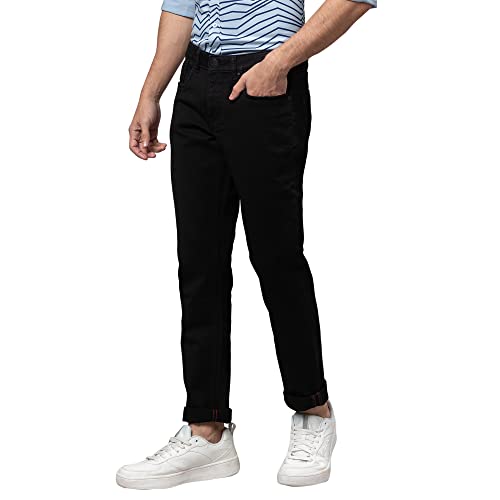 Image of Being Human Dark Black Slim Fit Denims for Men Clothing