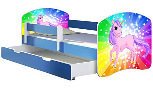ACMA Lit Enfant Bébé TIROIR Matelas sommier Gratuite Bleu Meubles pour Enfants II (18 Poney...