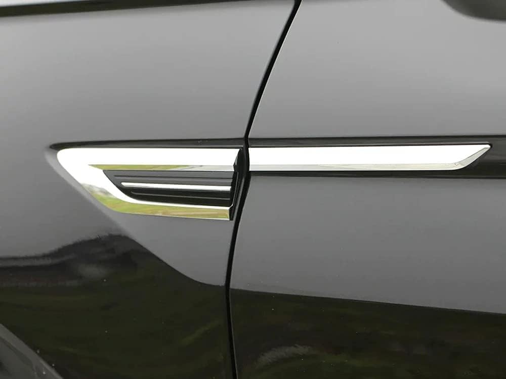 Autophoton Car Accessories for Tiguan 2017 2018 2019 2020 2021 Side Wing Fender Emblem Badge Stickers Cover Trim Decoration (Silver)
