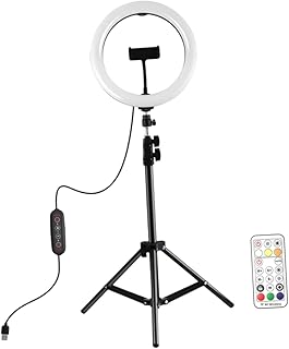 Hemobllo Cellphone Tripod Stand 1 Set Arc Surface Live Fill Light Beauty Lamp Marquee Set Ring Light Stand Clip on Ring Light USB Connecting Ring Light Abs Electronic 26c White Phone Stand