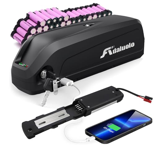 Adaluolo Ebike Hailong Akku 36V Ebike Batterie 15AH Elektrofahrräder Batterie Lithium-Ionen Akku mit Ladegerät, 4 Pin Grundplatte für E-Bike 200W–750W Ba-fang/Tong-Sheng und andere Motoren