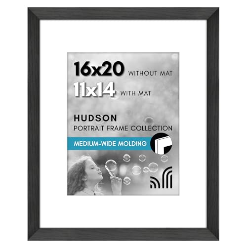 Americanflat 16x20 Poster Frame - Matted to 11x14 - Black