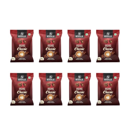 Image of Bevzilla 400 Grams (50 Gm X 8 Bags) Premium Classic Strong Coffee Powder | Make 50 Cups| Best for Espresso, Latte & Cappucino| Enjoy Hot & Cold Coffee