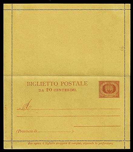Biglietto Postale de San Marino de 1890 con Stemma tarjeta postal antigua nueva sin usar
