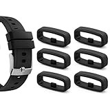 6 PCS Armband Schlaufen, Silikon Uhrenarmband Halter Keeper, Ersatz Schlaufen für Uhrenarmband 22mm Schwarz Gummi, Kompatibel mit Garmin-Uhrenarmbändern mit 22 mm Breite
