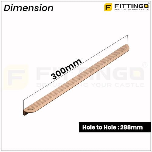Image of VEZEL Aluminium Wardrobe Handle 288mm - Modern Cabinet Pull, PVD Rose Gold Finish for Wardrobe, Drawer & Cabinets - Pack of 2-| 3 Years Warranty |