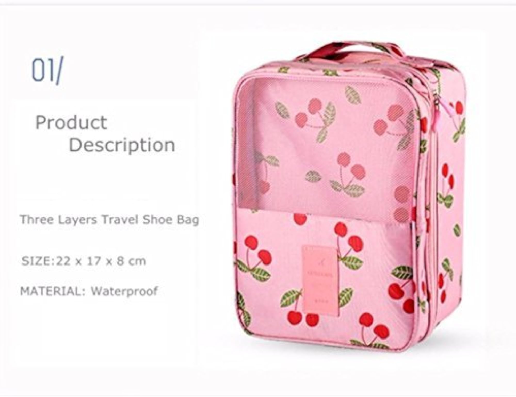 3 Pair Waterproof Shoe Storage Travel Tote Bag