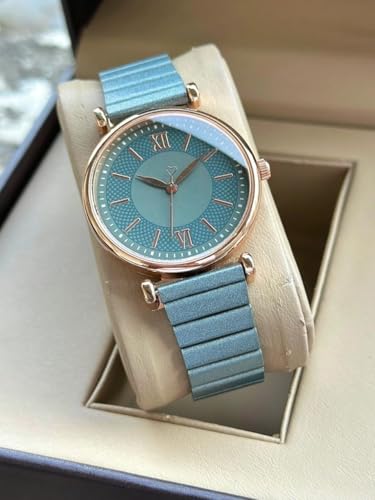 Image of EVRGLOW Analogue Wrist Watches for Women's Luxury Dial with Roman Marker Round Dial Stainless Steel Watch