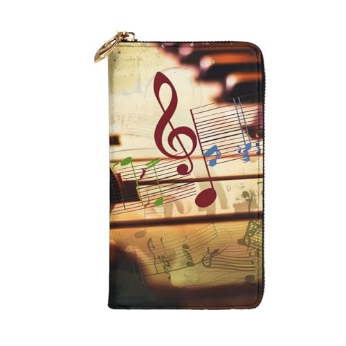 Music Printed Long Wallet for Women Men Cute PU Leather Wallet with Coin Purse and Credit Card Holder2