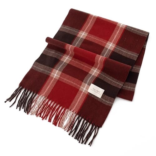 Long Plaid Scarf for Women Men Winter Fall Warm Tassels Big Grid Soft Tartan Shawls Christmas Cold Weather Wraps