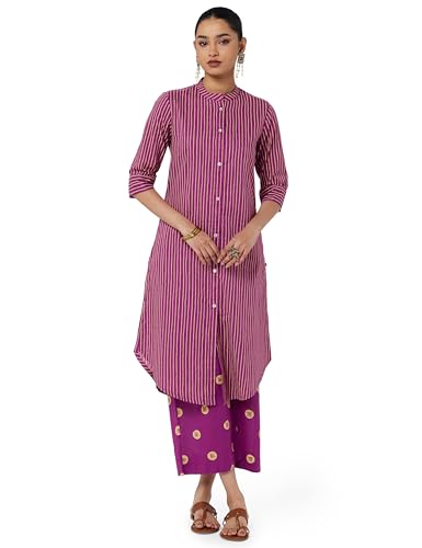 Image of BIBA Women Cambric Straight Printed Suit Set