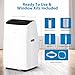 JustSmart 14,000 BTU Inverter Portable Air Conditioner with Hose, Dehumidifier, Heater, Smart Inverter Portable AC Units with Remote, LED Display, 24 Hrs Timer, 42dB, AC Unit Window Kit