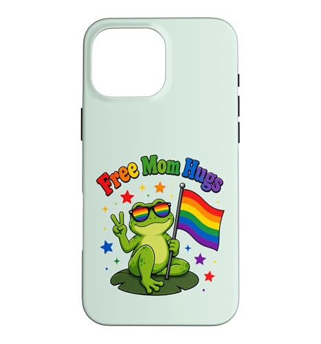 Free Mom Hugs LGBTQIA+ Ally Frog Pride Month�B �X�}�z�P�[�X iPhone 16 Pro Max �p