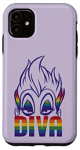 Coque iPhone 11 Disney Villains Ursula étui arc-en-ciel antichoc