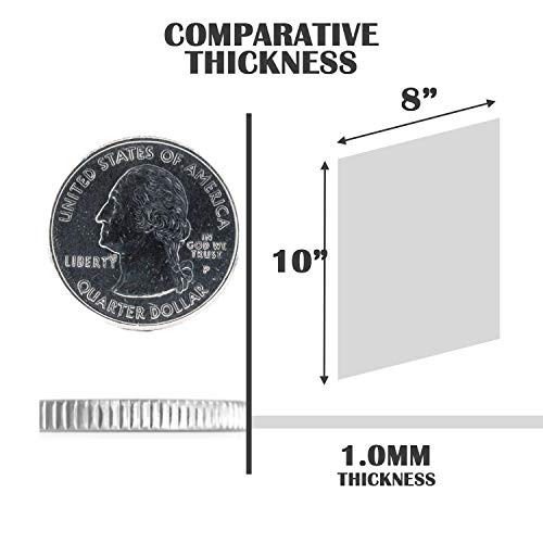 Image of Performore 10 Pack of 8x10 Inch Plexiglass Sheet with Protective Film, 0.04 inch (1mm) Thick PETG Panels, Clear Acrylic Plastic Sheet - Picture Frame Glass Replacement, Flexible Acrylic Sheet