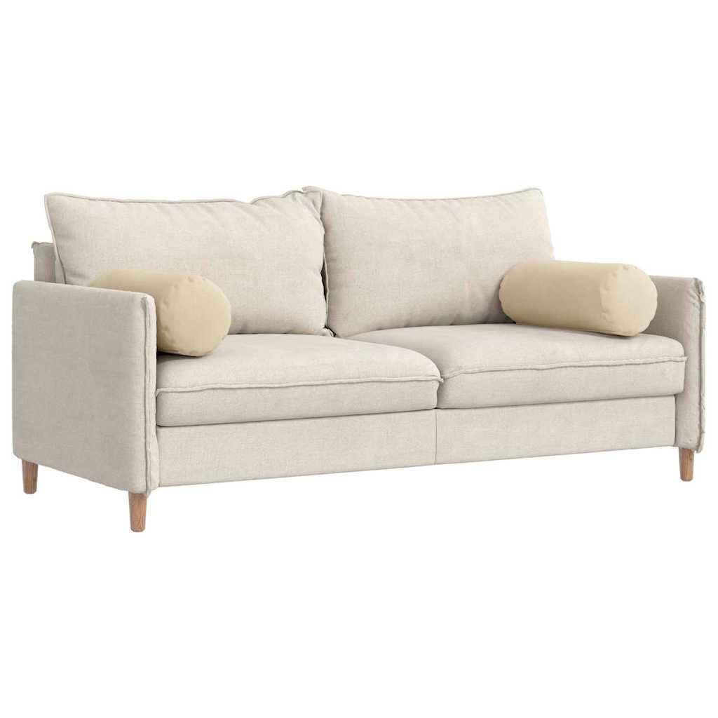 2er Set Nackenrollen Dekokissen 25 x 70 cm Cremeweiß - Weiche Mikrofaser Zierkissen mit Polyester-Füllung und Reißverschluss für Wohnzimmer, Schlafzimmer und Sofa