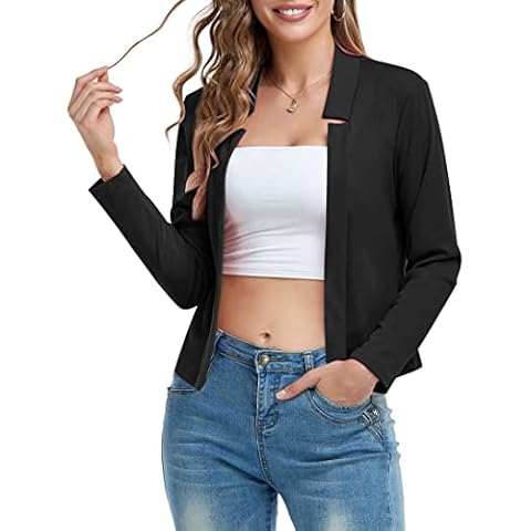 Maintain Vigour Blazer for Women Long Sleeve Suit Jacket Open Front Elegant Casual Blazers for Ladies Office Work Suit Bolero Cover