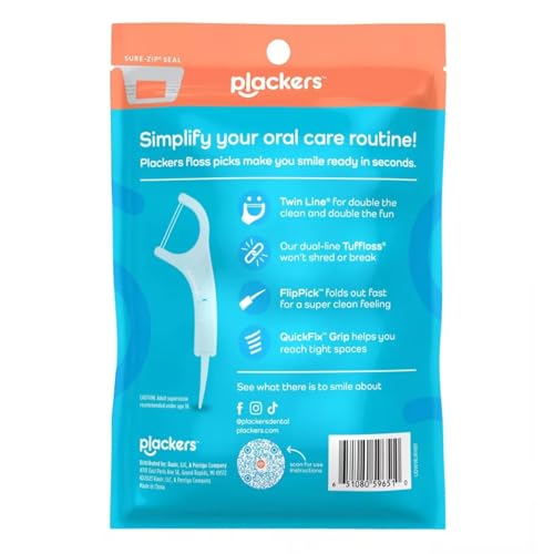 Image of PLACKERS Twin-Line Dental Flossers, Cool Mint 75 Each(Pack of 12)
