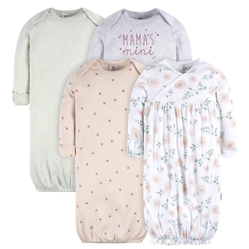 GerberBaby Girls4-Pack Sleeper GownMamas Mini0-3 Months