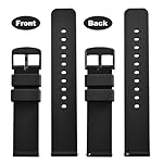WOCCI 20mm Silicone Watch Band, Quick Release Rubber Replacement Strap with Black Stainless Steel Buckle (Black) - Image 4