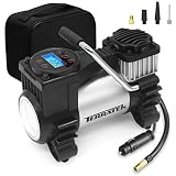 Terratek 12V Car Tyre Inflator Digital, Air Compressor Tyre Pump LED Light, Stor...