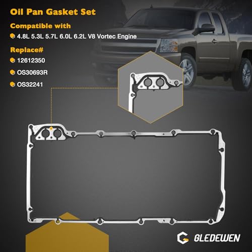 Image of LS Gasket Set with Gen 4 Ⅳ Valley Cover Gasket, Compatible with LS1 LS6 LQ4 LQ9 LS9 4.8L 5.3L 5.7L 6.0L 6.2L Engine, Replace# 12612350 12558178