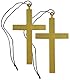 com-four® 2 Halsbänder mit großen Priesterkreuzen zum Verkleiden an Fasching, Karneval oder Halloween - Halskette mit Kreuz für Priester-, Pfarrer-, Bischof- oder Nonnenkostüm (goldfarben/schwarz)