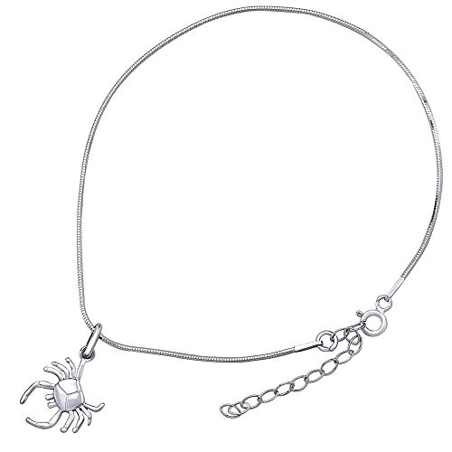 Preisvergleich Produktbild SILVEGO Damen Fußkettchen aus 925 Sterling Silber Krebs