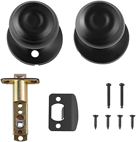 Amazon Basics Closet Door Knob, Classic, Matte Black