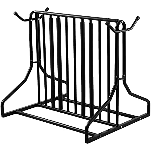 Cyclingdeal 3 To 6 Bike Floor Parking Rack With Storage Hooks Hangers - For Parking Road, Mountain, Kids Or Hybrids Bikes Bicycles In Garage Or Home Organiser #TOP10